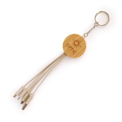Image of Round Bamboo & Wheat Straw Charger Keyring